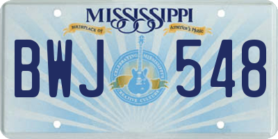 MS license plate BWJ548