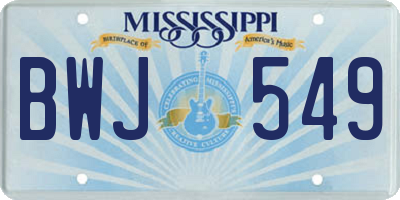 MS license plate BWJ549