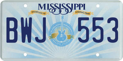 MS license plate BWJ553