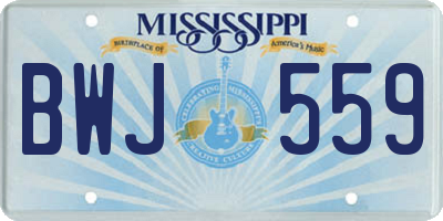 MS license plate BWJ559