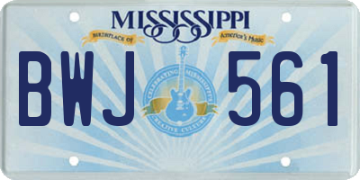 MS license plate BWJ561