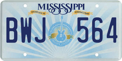 MS license plate BWJ564