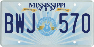 MS license plate BWJ570