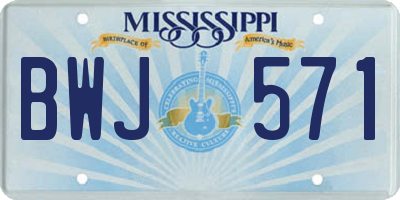 MS license plate BWJ571