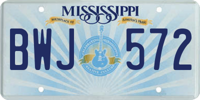 MS license plate BWJ572