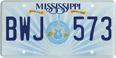 MS license plate BWJ573