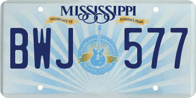 MS license plate BWJ577