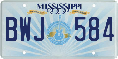 MS license plate BWJ584