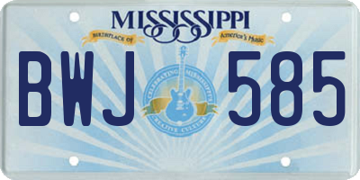 MS license plate BWJ585
