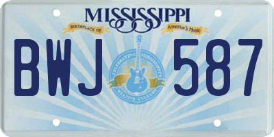 MS license plate BWJ587