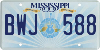 MS license plate BWJ588