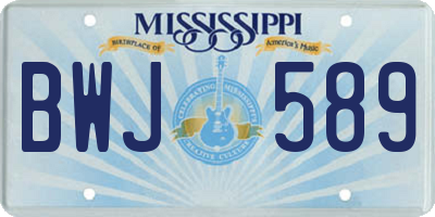 MS license plate BWJ589