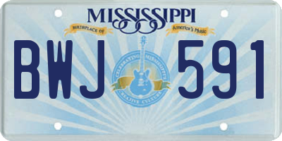 MS license plate BWJ591