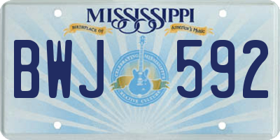 MS license plate BWJ592