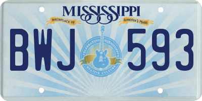 MS license plate BWJ593