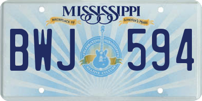 MS license plate BWJ594