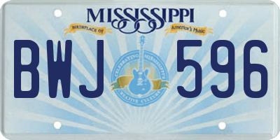 MS license plate BWJ596