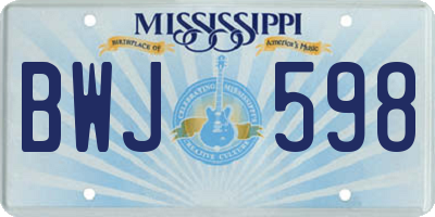 MS license plate BWJ598
