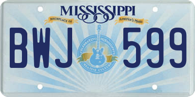 MS license plate BWJ599