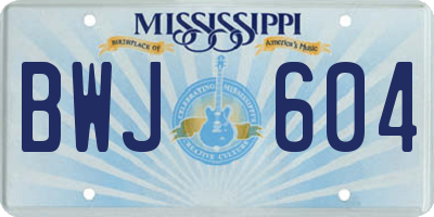 MS license plate BWJ604