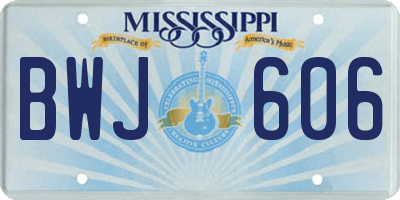MS license plate BWJ606