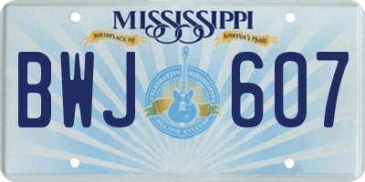 MS license plate BWJ607