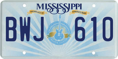 MS license plate BWJ610