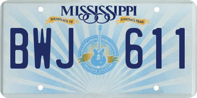 MS license plate BWJ611