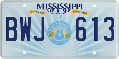 MS license plate BWJ613