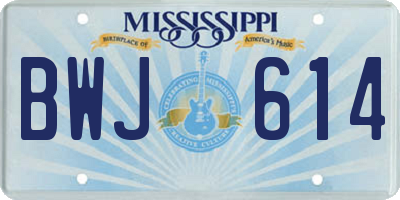 MS license plate BWJ614