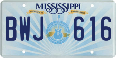 MS license plate BWJ616
