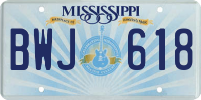 MS license plate BWJ618