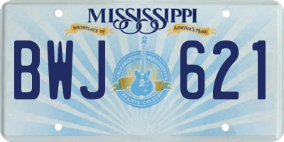 MS license plate BWJ621