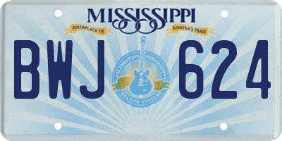MS license plate BWJ624