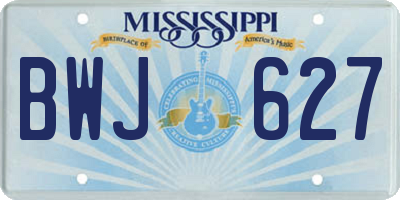 MS license plate BWJ627