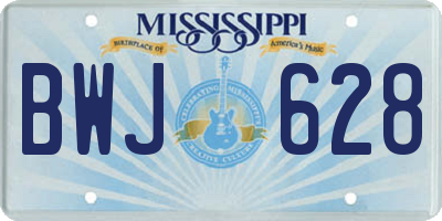 MS license plate BWJ628