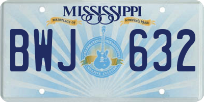 MS license plate BWJ632