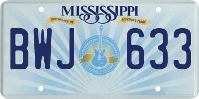 MS license plate BWJ633
