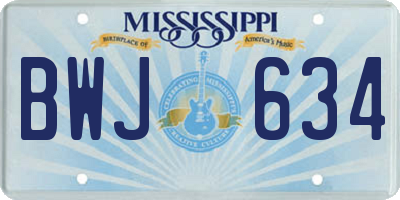 MS license plate BWJ634