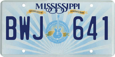 MS license plate BWJ641