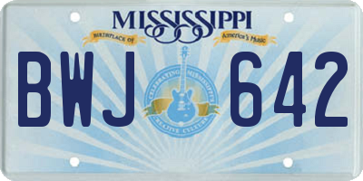 MS license plate BWJ642