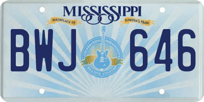 MS license plate BWJ646