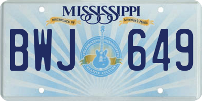 MS license plate BWJ649