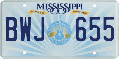 MS license plate BWJ655