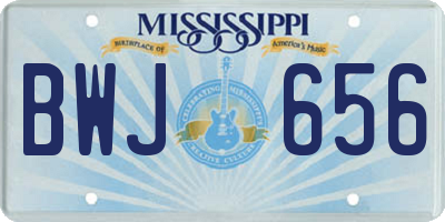 MS license plate BWJ656