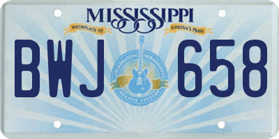 MS license plate BWJ658