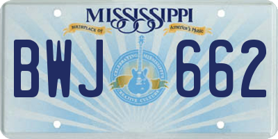 MS license plate BWJ662