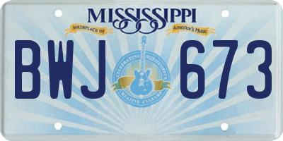 MS license plate BWJ673