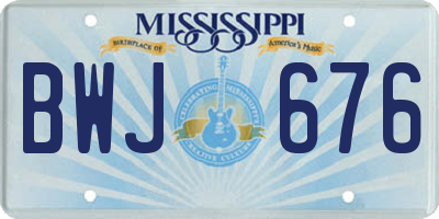 MS license plate BWJ676