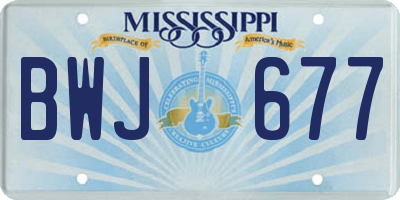 MS license plate BWJ677